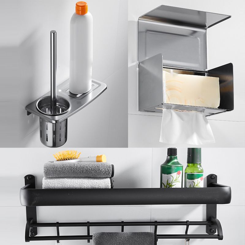 5-Piece Modern Bathroom Accessory Set with Bath Shelf/Towel Bar/Paper Holder Clearhalo 'Bathroom Hardware Sets' 'Bathroom Hardware' 'Bathroom Remodel & Bathroom Fixtures' 'bathroom_hardware_sets' 'Home Improvement' 'home_improvement' 'home_improvement_bathroom_hardware_sets' 1200x1200_570afd53-aff2-44b4-9837-812997ae9a6e