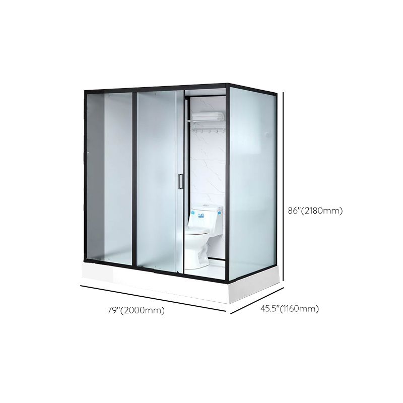 Single Sliding Rectangle Shower Kit White Frosted Shower Stall with Shower Tray Clearhalo 'Bathroom Remodel & Bathroom Fixtures' 'Home Improvement' 'home_improvement' 'home_improvement_shower_stalls_enclosures' 'Shower Stalls & Enclosures' 'shower_stalls_enclosures' 'Showers & Bathtubs' 1200x1200_5711feb6-8573-4884-b571-edfd107a22ea