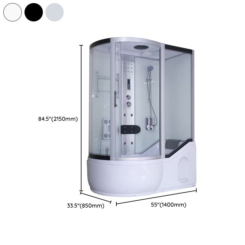 Round Tempered Glass Shower Enclosure with Base Kit Framed Tub & Shower Kit Clearhalo 'Bathroom Remodel & Bathroom Fixtures' 'Home Improvement' 'home_improvement' 'home_improvement_shower_stalls_enclosures' 'Shower Stalls & Enclosures' 'shower_stalls_enclosures' 'Showers & Bathtubs' 1200x1200_5731dfa6-d8a6-40e4-b4a3-04ebbbe1fb60