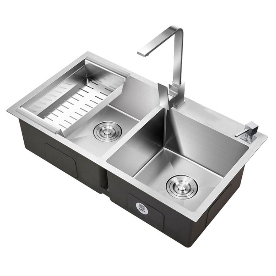 Stainless Steel Workstation Sink Dual Mount Modern Kitchen Bar Sink Clearhalo 'Home Improvement' 'home_improvement' 'home_improvement_kitchen_sinks' 'Kitchen Remodel & Kitchen Fixtures' 'Kitchen Sinks & Faucet Components' 'Kitchen Sinks' 'kitchen_sinks' 1200x1200_573d3a26-d14c-4e03-89d5-d9dce0e7f99b
