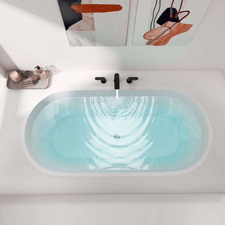 Modern Oval Drop-in Bath Tub 23.22" H White Acrylic Bathtub for Home Clearhalo 'Bathroom Remodel & Bathroom Fixtures' 'Bathtubs' 'Home Improvement' 'home_improvement' 'home_improvement_bathtubs' 'Showers & Bathtubs' 1200x1200_574282a4-a8e8-4549-bd0f-97889b98aca9