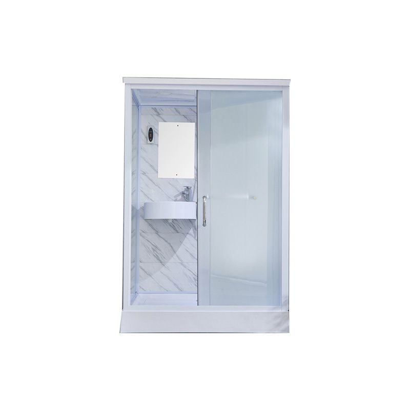 Rectangular Frosted Glass Shower Enclosure Single Sliding Framed Shower Enclosure Clearhalo 'Bathroom Remodel & Bathroom Fixtures' 'Home Improvement' 'home_improvement' 'home_improvement_shower_stalls_enclosures' 'Shower Stalls & Enclosures' 'shower_stalls_enclosures' 'Showers & Bathtubs' 1200x1200_574caf57-7bb1-4491-b23c-e8f3ded1299a