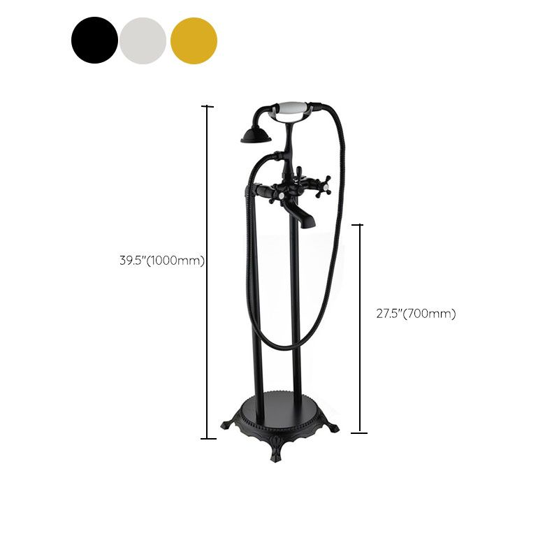 Classic Freestanding Tub Filler with Hand Shower Floor Mounted Faucet Clearhalo 'Bathroom Remodel & Bathroom Fixtures' 'Bathtub Faucets' 'bathtub_faucets' 'Home Improvement' 'home_improvement' 'home_improvement_bathtub_faucets' 1200x1200_574e6c02-573b-45ef-a6e3-3b1d02389772
