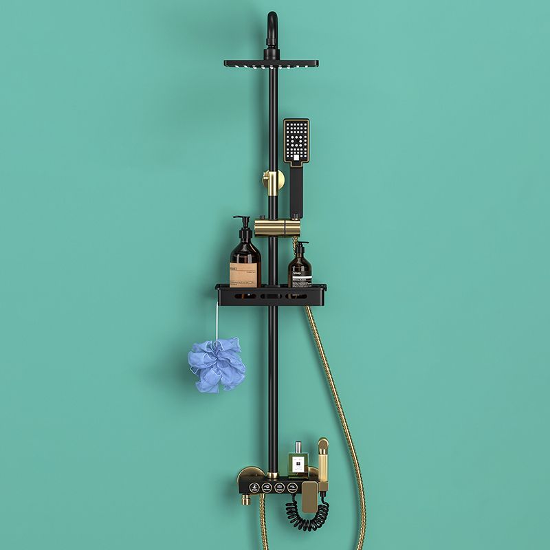 Modern Shower System Metal Adjustable Shower Head Wall Mounted Shower Head Combo Clearhalo 'Bathroom Remodel & Bathroom Fixtures' 'Home Improvement' 'home_improvement' 'home_improvement_shower_faucets' 'Shower Faucets & Systems' 'shower_faucets' 'Showers & Bathtubs Plumbing' 'Showers & Bathtubs' 1200x1200_575239d0-5610-481c-954e-a36f532b79b1