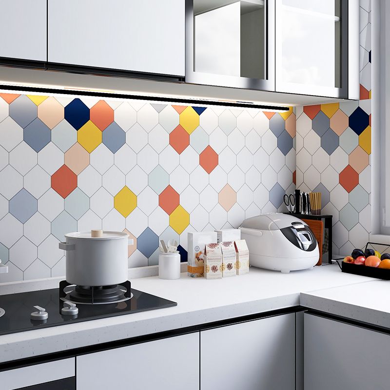 Modern Peel and Stick Backsplash Wall Tile Plastic Wallpaper for Kitchen Backsplash Clearhalo 'Flooring 'Home Improvement' 'home_improvement' 'home_improvement_peel_stick_blacksplash' 'Peel & Stick Backsplash Tile' 'peel_stick_blacksplash' 'Walls & Ceilings' Walls and Ceiling' 1200x1200_57547d2c-d5f8-4d82-9507-75833b65f761