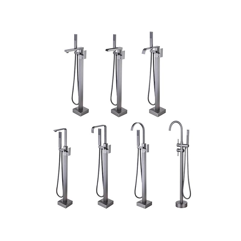 Modern Floor Mounted Metal Freestanding Tub Filler One Handle Freestanding Bathtub Faucet Clearhalo 'Bathroom Remodel & Bathroom Fixtures' 'Bathtub Faucets' 'bathtub_faucets' 'Home Improvement' 'home_improvement' 'home_improvement_bathtub_faucets' 1200x1200_57613319-0a76-47eb-a73b-ee2d69194e08