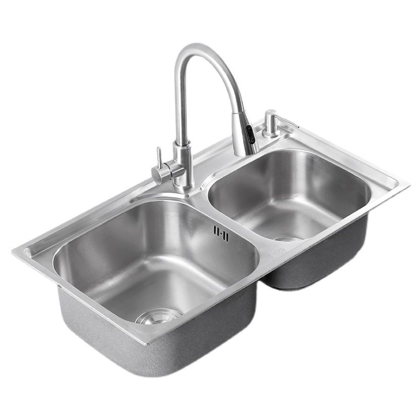 Modern Style Kitchen Sink Stainless Steel Noise-cancelling Design Kitchen Double Sink Clearhalo 'Home Improvement' 'home_improvement' 'home_improvement_kitchen_sinks' 'Kitchen Remodel & Kitchen Fixtures' 'Kitchen Sinks & Faucet Components' 'Kitchen Sinks' 'kitchen_sinks' 1200x1200_57709ce7-a0cc-446f-b0b2-f99b88c665c6