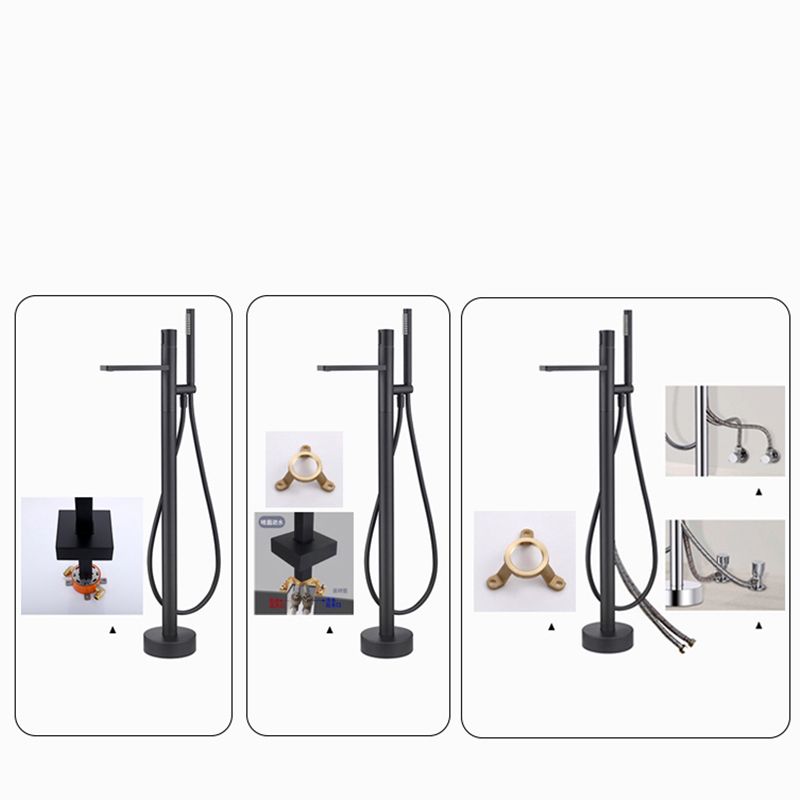Floor Mounted Metal Freestanding Tub Filler High Arc Freestanding Bathtub Faucet Clearhalo 'Bathroom Remodel & Bathroom Fixtures' 'Bathtub Faucets' 'bathtub_faucets' 'Home Improvement' 'home_improvement' 'home_improvement_bathtub_faucets' 1200x1200_5781c8f8-d808-43ca-8a72-065d37b0478e