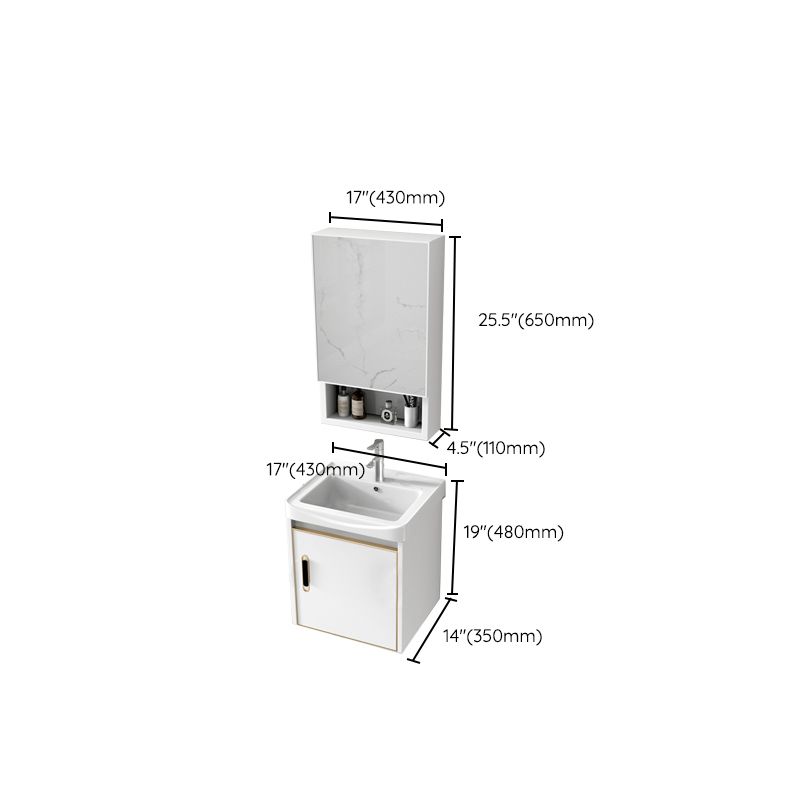 Glam Single Sink Vanity Metal Frame Rectangular Wall Mount Bath Vanity Clearhalo 'Bathroom Remodel & Bathroom Fixtures' 'Bathroom Vanities' 'bathroom_vanities' 'Home Improvement' 'home_improvement' 'home_improvement_bathroom_vanities' 1200x1200_578d9e64-8289-49ce-a3e1-2c38adb13d2c