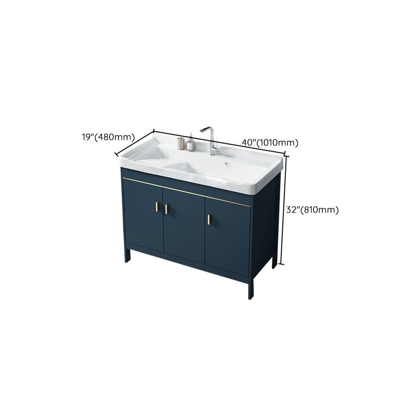 Modern Blue Bathroom Vanity Metal Frame Single-Sink Freestanding Vanity Set Clearhalo 'Bathroom Remodel & Bathroom Fixtures' 'Bathroom Vanities' 'bathroom_vanities' 'Home Improvement' 'home_improvement' 'home_improvement_bathroom_vanities' 1200x1200_5792d1d1-2c6d-4b67-a95c-fbd34b476836