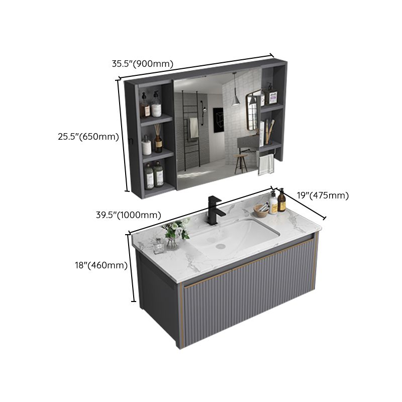 Metal Glam Bathroom Vanity Set Wall Mount Faucet Included Bathroom Vanity Clearhalo 'Bathroom Remodel & Bathroom Fixtures' 'Bathroom Vanities' 'bathroom_vanities' 'Home Improvement' 'home_improvement' 'home_improvement_bathroom_vanities' 1200x1200_579e306e-7234-4ae3-af56-9d55bcf78c99