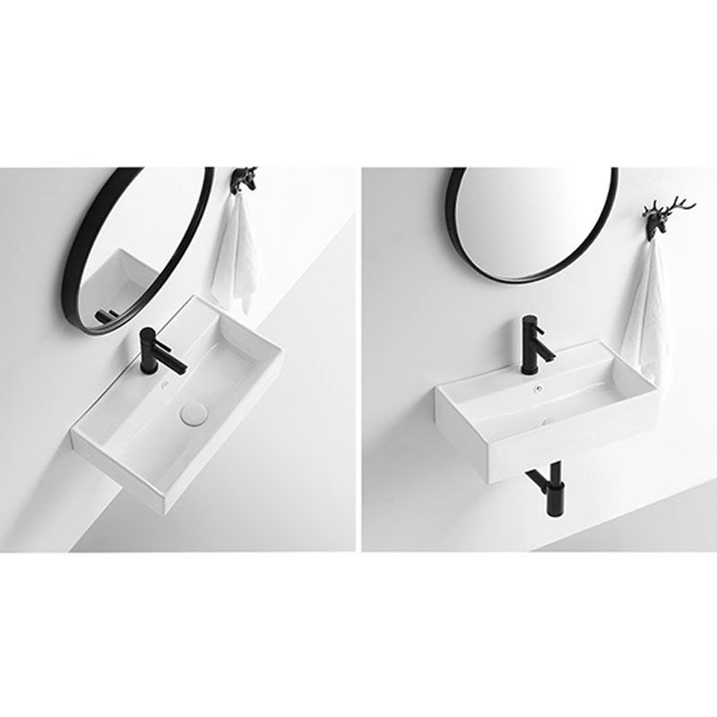 Modern Vessel Sink Rectangular Porcelain Wall Mount Bathroom Sink(Not Included Faucet) Clearhalo 'Bathroom Remodel & Bathroom Fixtures' 'Bathroom Sinks & Faucet Components' 'Bathroom Sinks' 'bathroom_sink' 'Home Improvement' 'home_improvement' 'home_improvement_bathroom_sink' 1200x1200_57a6385d-f76e-4c3a-af73-6f000f7e39e4