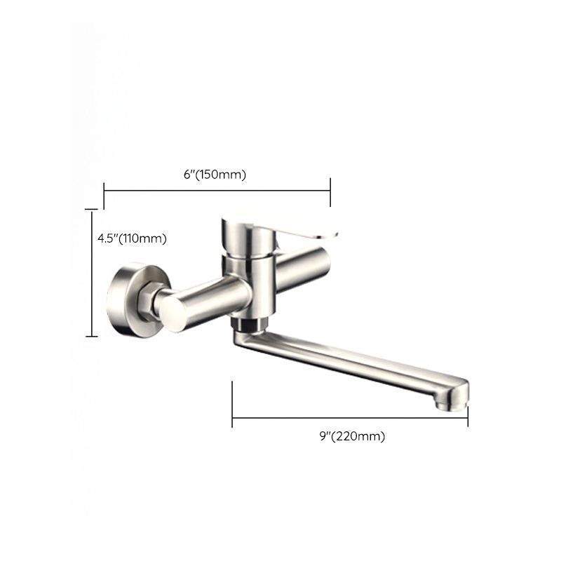 Modern Faucets 1-Handle and 2-Hole Stainless Steel Spring Spout Bar Faucet Clearhalo 'Home Improvement' 'home_improvement' 'home_improvement_kitchen_faucets' 'Kitchen Faucets' 'Kitchen Remodel & Kitchen Fixtures' 'Kitchen Sinks & Faucet Components' 'kitchen_faucets' 1200x1200_57acfcaa-602a-41a7-bb7d-20fead02d11d