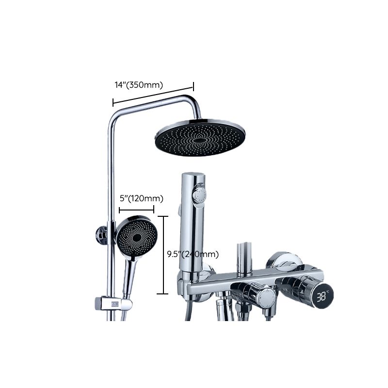 Temperature Control Shower System Valve Included Brass Wall Mounted Shower Combo Clearhalo 'Bathroom Remodel & Bathroom Fixtures' 'Home Improvement' 'home_improvement' 'home_improvement_shower_faucets' 'Shower Faucets & Systems' 'shower_faucets' 'Showers & Bathtubs Plumbing' 'Showers & Bathtubs' 1200x1200_57b931db-c084-4b5a-952b-0a0e3821a02d