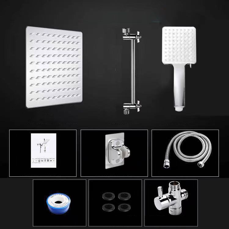 Contemporary Pull Down Dual Shower Head Square High Arch Shower Head Combo in Chrome Clearhalo 'Bathroom Remodel & Bathroom Fixtures' 'Home Improvement' 'home_improvement' 'home_improvement_shower_heads' 'Shower Heads' 'shower_heads' 'Showers & Bathtubs Plumbing' 'Showers & Bathtubs' 1200x1200_57c2c820-3998-4890-a918-719fccb5d323