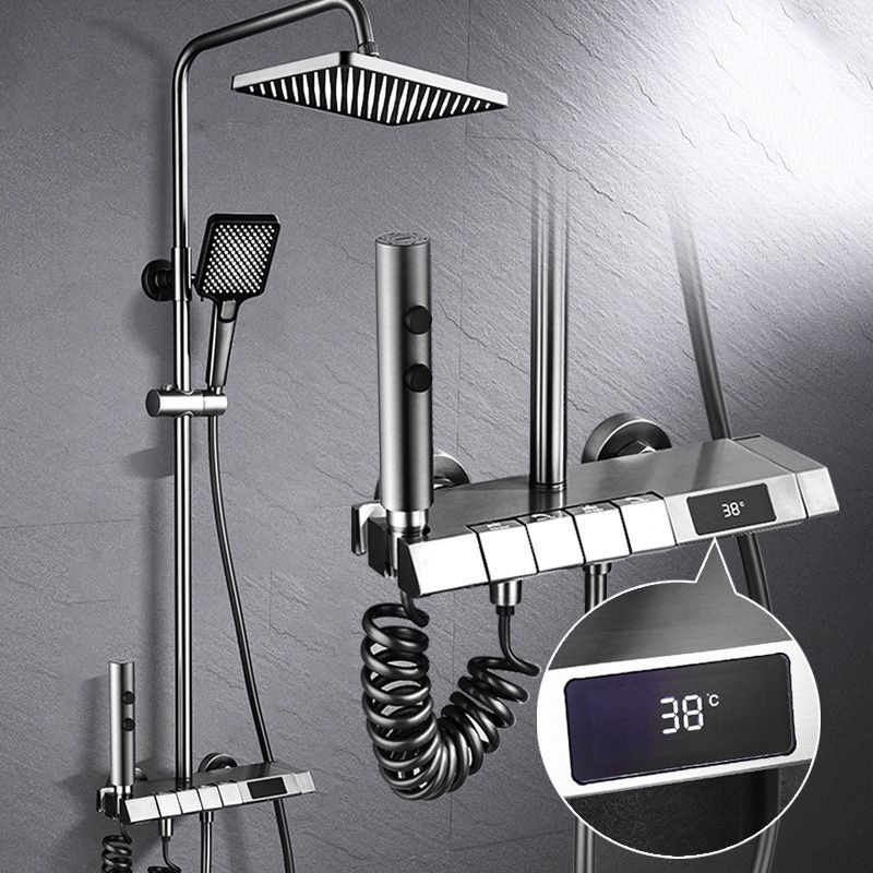 Adjustable Spray Pattern Shower Combo Stainless Steel Shower Faucet Arm Shower Head Clearhalo 'Bathroom Remodel & Bathroom Fixtures' 'Home Improvement' 'home_improvement' 'home_improvement_shower_faucets' 'Shower Faucets & Systems' 'shower_faucets' 'Showers & Bathtubs Plumbing' 'Showers & Bathtubs' 1200x1200_57e39239-2722-47a8-a8c9-c9039c3855d2