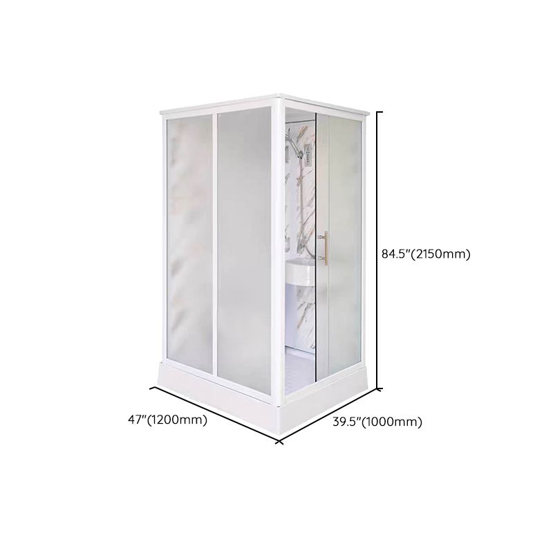 Framed Single Sliding Shower Kit Rectangle Frosted Shower Stall Clearhalo 'Bathroom Remodel & Bathroom Fixtures' 'Home Improvement' 'home_improvement' 'home_improvement_shower_stalls_enclosures' 'Shower Stalls & Enclosures' 'shower_stalls_enclosures' 'Showers & Bathtubs' 1200x1200_57f5f2cb-d6b1-4f56-a391-913b0188acdc
