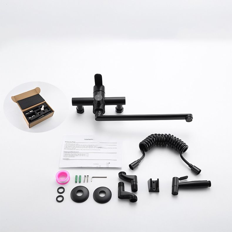 Low Profile Bridge-Style Kitchen Faucet 304 Stainless Steel Swivel Spout with Side Spray Clearhalo 'Home Improvement' 'home_improvement' 'home_improvement_kitchen_faucets' 'Kitchen Faucets' 'Kitchen Remodel & Kitchen Fixtures' 'Kitchen Sinks & Faucet Components' 'kitchen_faucets' 1200x1200_57f9f829-c875-4b96-be97-4e1b244f69c1