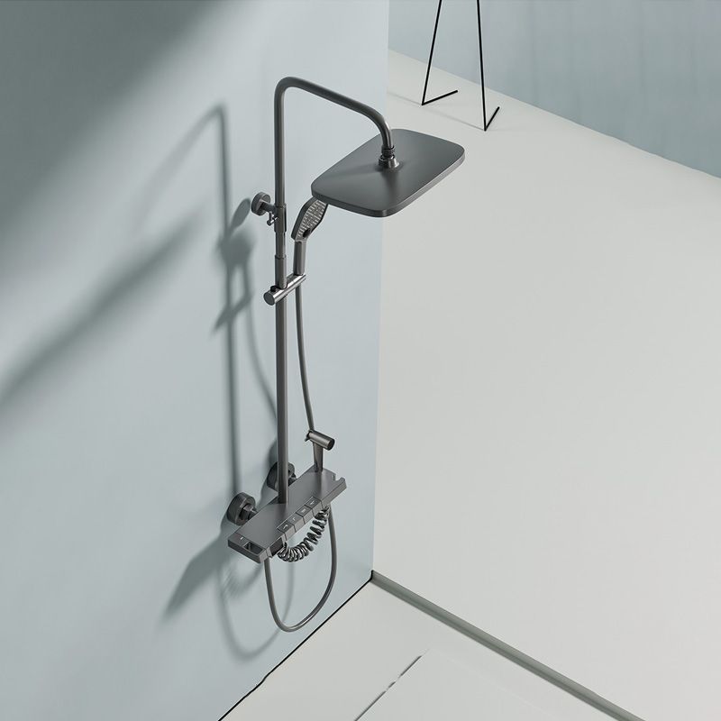 Contemporary Shower Set Slide Bar Handheld Shower Head Wall Mounted Shower System Clearhalo 'Bathroom Remodel & Bathroom Fixtures' 'Home Improvement' 'home_improvement' 'home_improvement_shower_faucets' 'Shower Faucets & Systems' 'shower_faucets' 'Showers & Bathtubs Plumbing' 'Showers & Bathtubs' 1200x1200_57fb6571-9953-4b04-ae0f-e33067615fab