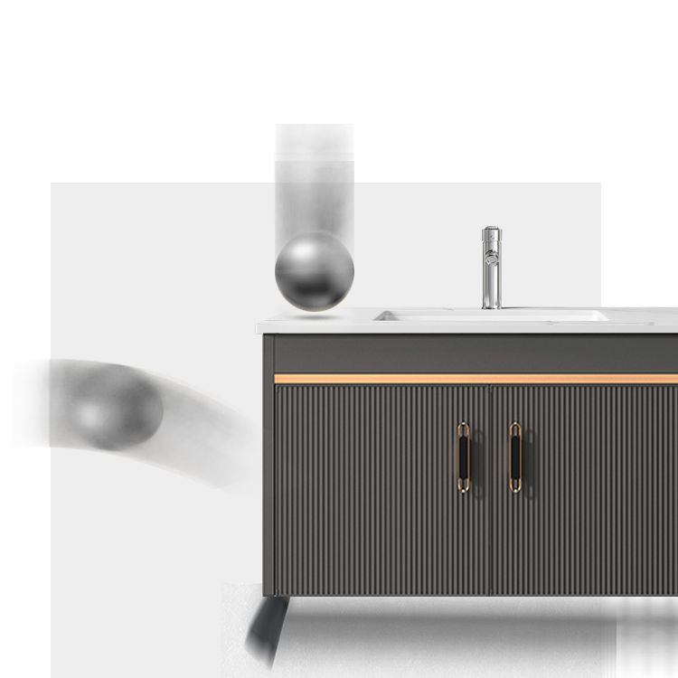 Metal Single Sink Bathroom Vanity Wall Mount Vanity Set with Mirror Clearhalo 'Bathroom Remodel & Bathroom Fixtures' 'Bathroom Vanities' 'bathroom_vanities' 'Home Improvement' 'home_improvement' 'home_improvement_bathroom_vanities' 1200x1200_5815d90f-e317-45a7-96ad-e5054d2cd8e2