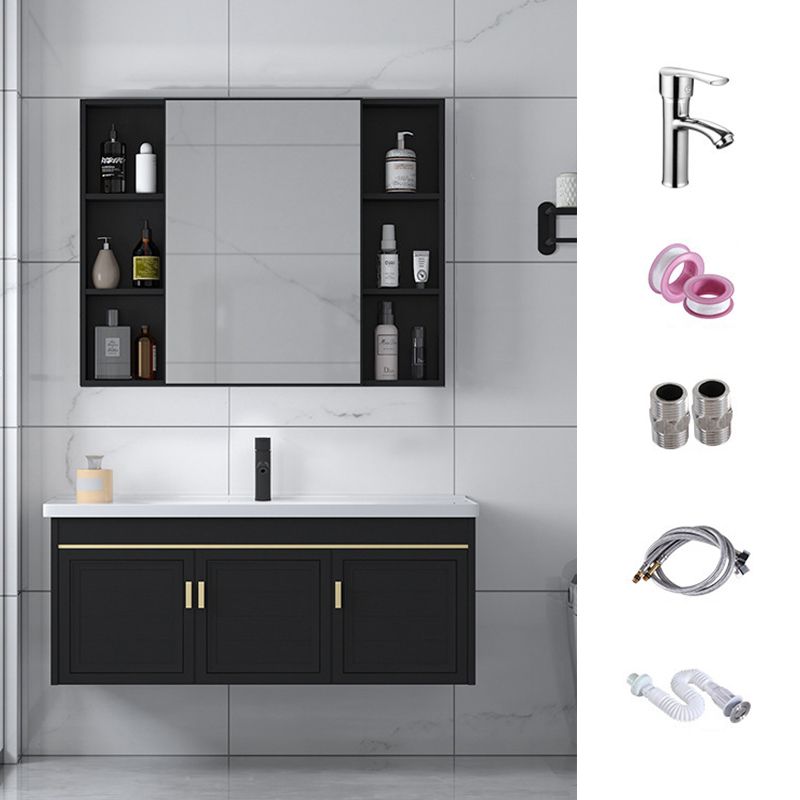 Ceramic Sink Vanity Glam Wall-Mounted Bathroom Vanity for Bathroom Clearhalo 'Bathroom Remodel & Bathroom Fixtures' 'Bathroom Vanities' 'bathroom_vanities' 'Home Improvement' 'home_improvement' 'home_improvement_bathroom_vanities' 1200x1200_582038ba-bfed-498e-83a1-b1d59277d1bd