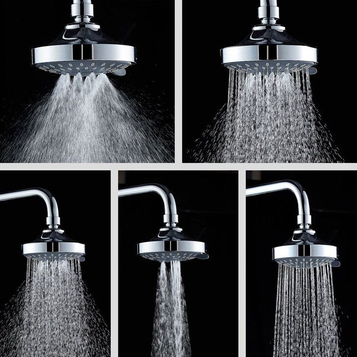 Modern Standard 5 Setting Shower Head Round Metal Adjustable Spray Pattern Showerhead Clearhalo 'Bathroom Remodel & Bathroom Fixtures' 'Home Improvement' 'home_improvement' 'home_improvement_shower_heads' 'Shower Heads' 'shower_heads' 'Showers & Bathtubs Plumbing' 'Showers & Bathtubs' 1200x1200_5832f247-53e4-473f-80ec-f36d1d940de7