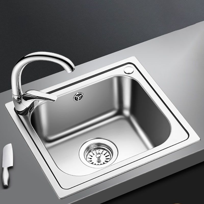 Single Bowl Kitchen Sink Stainless Steel Rectangle Sink with Drain Assembly Clearhalo 'Home Improvement' 'home_improvement' 'home_improvement_kitchen_sinks' 'Kitchen Remodel & Kitchen Fixtures' 'Kitchen Sinks & Faucet Components' 'Kitchen Sinks' 'kitchen_sinks' 1200x1200_5840390b-79bf-4346-a0be-8415612f3385
