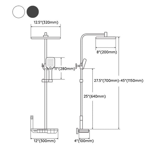 Shower System Square Handheld Shower Head Massage Shower Trim Clearhalo 'Bathroom Remodel & Bathroom Fixtures' 'Home Improvement' 'home_improvement' 'home_improvement_shower_faucets' 'Shower Faucets & Systems' 'shower_faucets' 'Showers & Bathtubs Plumbing' 'Showers & Bathtubs' 1200x1200_5844fd85-31d0-46f0-bfd0-28e9c88307b6