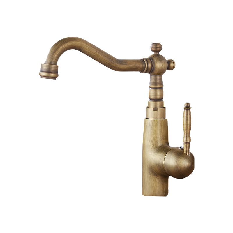Traditional Standard Bar Faucet 1-Handle Kitchen Faucet in Gold Clearhalo 'Home Improvement' 'home_improvement' 'home_improvement_kitchen_faucets' 'Kitchen Faucets' 'Kitchen Remodel & Kitchen Fixtures' 'Kitchen Sinks & Faucet Components' 'kitchen_faucets' 1200x1200_58546a08-f340-4126-ae8e-2aff648c8d05