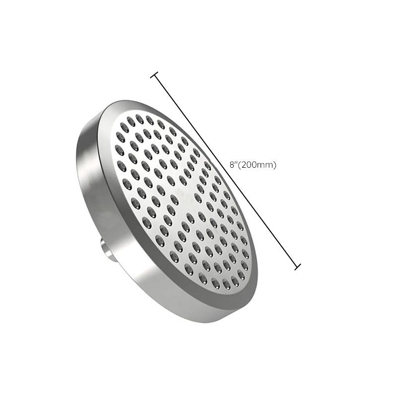 Contemporary Fixed Shower Head Round Metal Spray Head in Silver Clearhalo 'Bathroom Remodel & Bathroom Fixtures' 'Home Improvement' 'home_improvement' 'home_improvement_shower_heads' 'Shower Heads' 'shower_heads' 'Showers & Bathtubs Plumbing' 'Showers & Bathtubs' 1200x1200_58556b6a-02d8-4c6a-b00e-8095070a4963