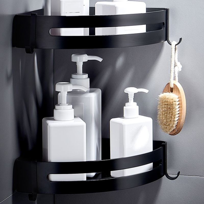 Black Bathroom Set Modern 1/2/3 - Piece Anti-rust Bath Shelf Clearhalo 'Bathroom Hardware Sets' 'Bathroom Hardware' 'Bathroom Remodel & Bathroom Fixtures' 'bathroom_hardware_sets' 'Home Improvement' 'home_improvement' 'home_improvement_bathroom_hardware_sets' 1200x1200_585671f8-5369-48f2-b849-88c4ce0f381f