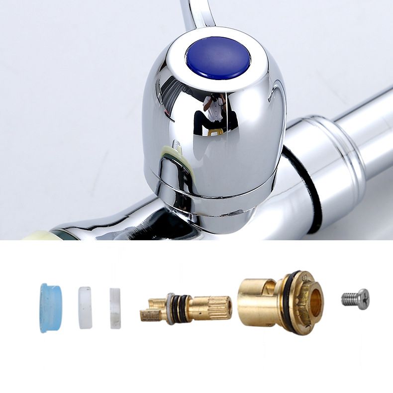 Contemporary Single Handle Bar Faucet 1-Hold Water Faucet in Chrome Clearhalo 'Home Improvement' 'home_improvement' 'home_improvement_kitchen_faucets' 'Kitchen Faucets' 'Kitchen Remodel & Kitchen Fixtures' 'Kitchen Sinks & Faucet Components' 'kitchen_faucets' 1200x1200_585f33eb-81ef-4653-b882-81eeed9a340c