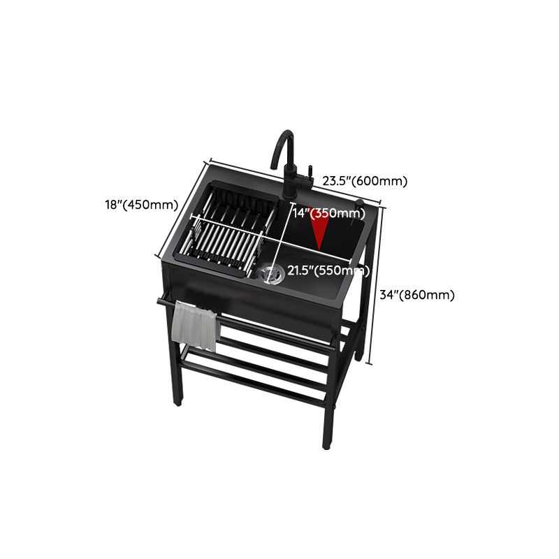 Modern Style Kitchen Sink All-in-one Black Kitchen Sink with Drain Assembly Clearhalo 'Home Improvement' 'home_improvement' 'home_improvement_kitchen_sinks' 'Kitchen Remodel & Kitchen Fixtures' 'Kitchen Sinks & Faucet Components' 'Kitchen Sinks' 'kitchen_sinks' 1200x1200_5867b9ad-1492-4143-b78c-90c829a99f64