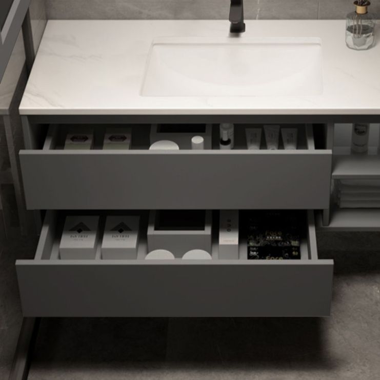 Modern Ceramic Bathroom Vanity Gray Single Sink Rectangular Vanity Set Clearhalo 'Bathroom Remodel & Bathroom Fixtures' 'Bathroom Vanities' 'bathroom_vanities' 'Home Improvement' 'home_improvement' 'home_improvement_bathroom_vanities' 1200x1200_5878dbdf-3ba0-4e76-acd3-6e81bd3ea9b8