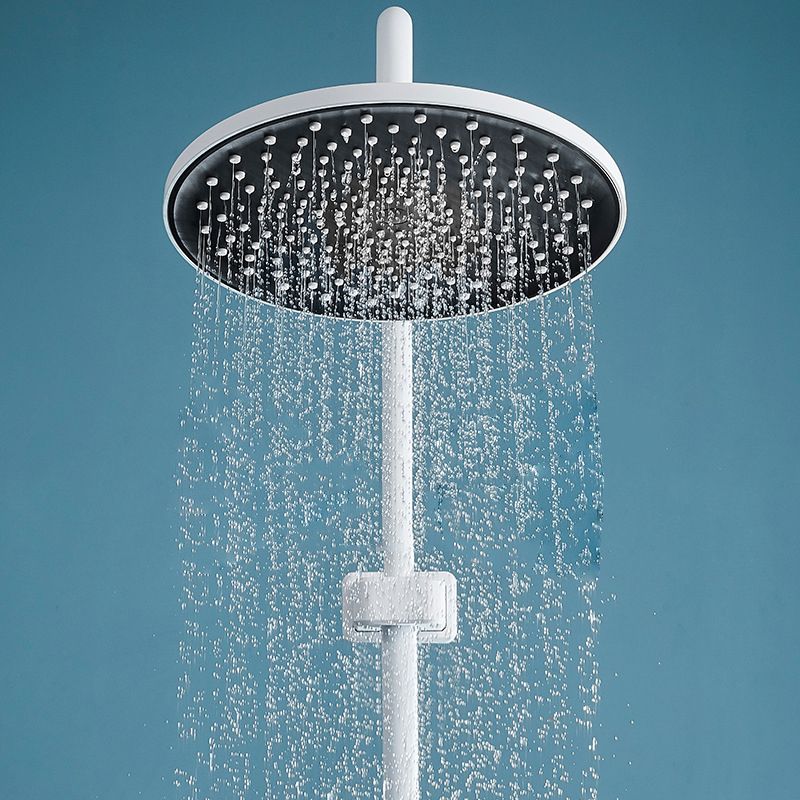 Modern Adjustable Water Flow Shower Faucet Hose Shower System on Wall in White Clearhalo 'Bathroom Remodel & Bathroom Fixtures' 'Home Improvement' 'home_improvement' 'home_improvement_shower_faucets' 'Shower Faucets & Systems' 'shower_faucets' 'Showers & Bathtubs Plumbing' 'Showers & Bathtubs' 1200x1200_587bfe01-8dc3-41d7-a4e5-41f9bc6930bc