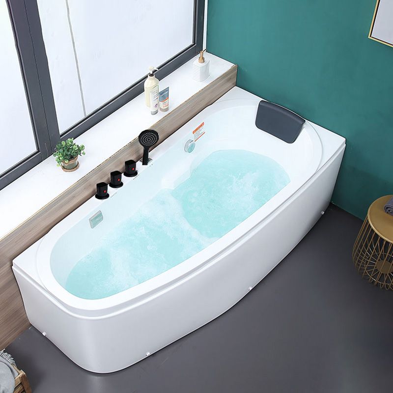 Modern Acrylic Bath Soaking Corner White Bathtub , 29.92-inch Wide Clearhalo 'Bathroom Remodel & Bathroom Fixtures' 'Bathtubs' 'Home Improvement' 'home_improvement' 'home_improvement_bathtubs' 'Showers & Bathtubs' 1200x1200_588b7bc2-7ae8-42ed-b561-6feae4b69a35