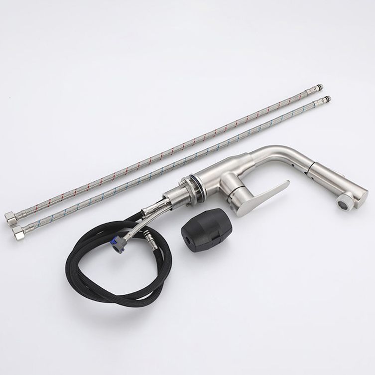 Modern 1-Handle Bathroom Sink Faucet Circular Vessel Sink Faucet Stainless Steel Clearhalo 'Bathroom Remodel & Bathroom Fixtures' 'Bathroom Sink Faucets' 'Bathroom Sinks & Faucet Components' 'bathroom_sink_faucets' 'Home Improvement' 'home_improvement' 'home_improvement_bathroom_sink_faucets' 1200x1200_589773d0-d34e-4418-bc2c-a8f0cb4783ca