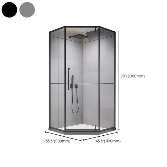 Contemporary Shower Stall Clear Neo-Angle Semi-Frameless Shower Stall Clearhalo 'Bathroom Remodel & Bathroom Fixtures' 'Home Improvement' 'home_improvement' 'home_improvement_shower_stalls_enclosures' 'Shower Stalls & Enclosures' 'shower_stalls_enclosures' 'Showers & Bathtubs' 1200x1200_589ee29d-7211-4199-95cc-d1f2d60a8676