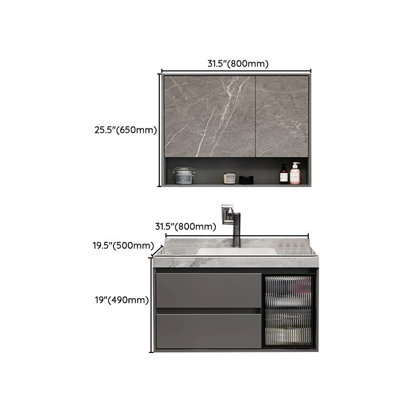 Grey Modern Wood Wall Mount Single-Sink Bathroom Vanity Set Clearhalo 'Bathroom Remodel & Bathroom Fixtures' 'Bathroom Vanities' 'bathroom_vanities' 'Home Improvement' 'home_improvement' 'home_improvement_bathroom_vanities' 1200x1200_58a36743-0a6b-43c1-8a53-2b430f3e8bfb