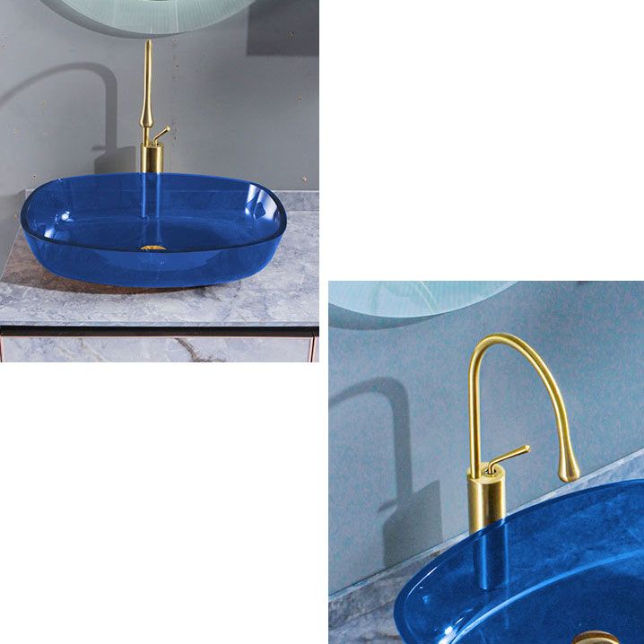 Modern Bathroom Sink Glass Oval-Shape Vessel Bathroom Sink with Pop-Up Drain Clearhalo 'Bathroom Remodel & Bathroom Fixtures' 'Bathroom Sinks & Faucet Components' 'Bathroom Sinks' 'bathroom_sink' 'Home Improvement' 'home_improvement' 'home_improvement_bathroom_sink' 1200x1200_58a42e8c-651c-4a33-b0df-87edd5db4778