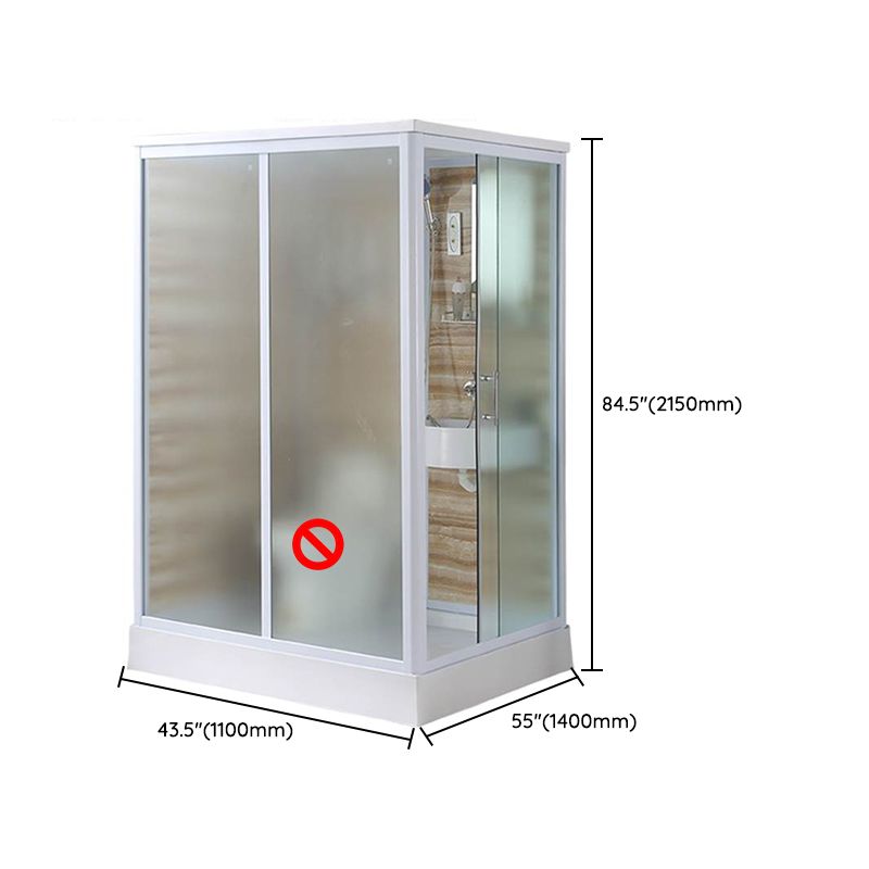 Framed Single Sliding Shower Kit Rectangle Frosted Shower Kit Clearhalo 'Bathroom Remodel & Bathroom Fixtures' 'Home Improvement' 'home_improvement' 'home_improvement_shower_stalls_enclosures' 'Shower Stalls & Enclosures' 'shower_stalls_enclosures' 'Showers & Bathtubs' 1200x1200_58b19974-8164-41ff-87f0-153b68ebc41a