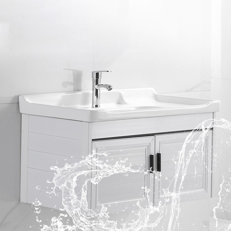 Wall Mount Modern White Bathroom Sink Vanity with Doors Sink Clearhalo 'Bathroom Remodel & Bathroom Fixtures' 'Bathroom Vanities' 'bathroom_vanities' 'Home Improvement' 'home_improvement' 'home_improvement_bathroom_vanities' 1200x1200_58cbeeda-c05c-4d19-9f35-aaf3f81e327a