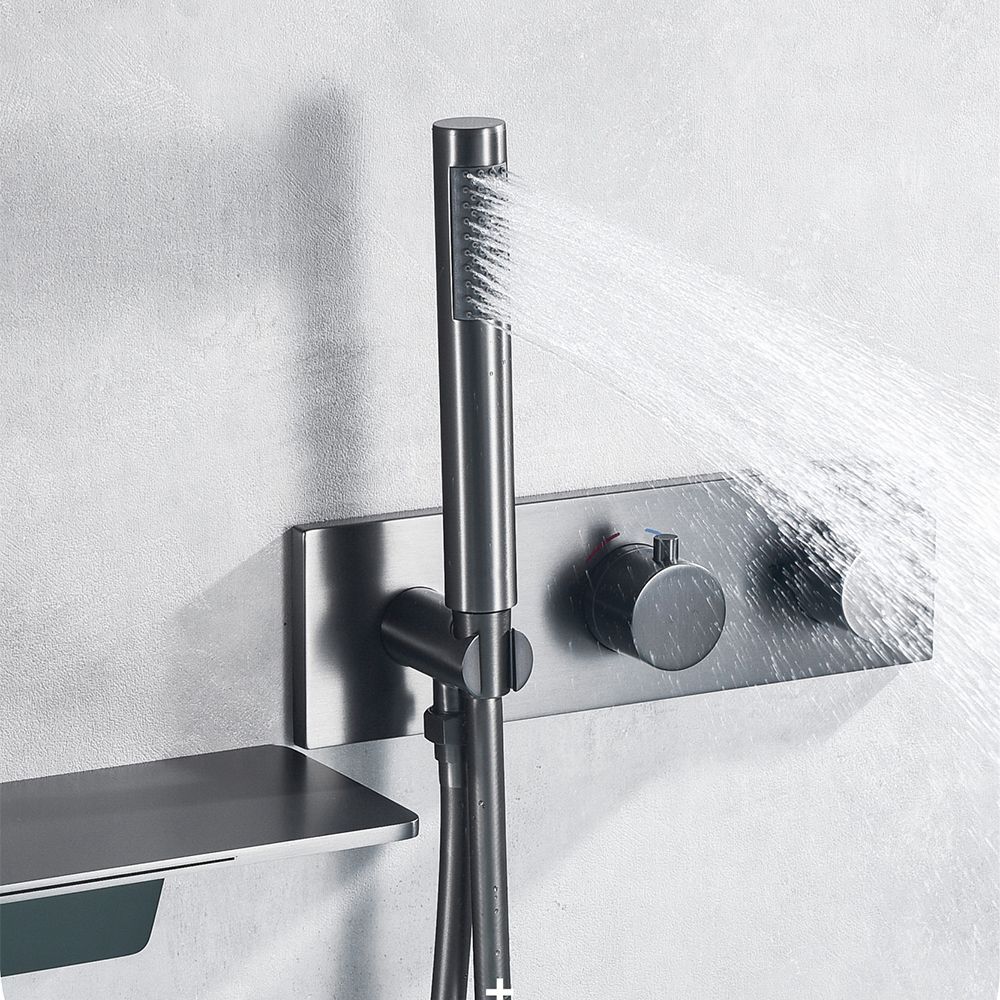 Modern Tub Spout Trim Brass Wall Mounted with Handshower Bath Faucet Trim Clearhalo 'Bathroom Remodel & Bathroom Fixtures' 'Bathtub Faucets' 'bathtub_faucets' 'Home Improvement' 'home_improvement' 'home_improvement_bathtub_faucets' 1200x1200_58d59fb3-3ebf-45c1-9dac-b4bc4aa5483a
