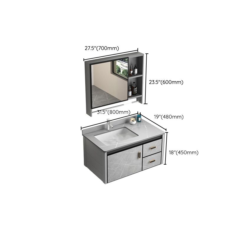 Modern Vanity Rectangular Gray Single Wall Mount Metal Vanity Set Clearhalo 'Bathroom Remodel & Bathroom Fixtures' 'Bathroom Vanities' 'bathroom_vanities' 'Home Improvement' 'home_improvement' 'home_improvement_bathroom_vanities' 1200x1200_58f3b8f8-2f7f-4d5a-9b83-da223b8d65a8