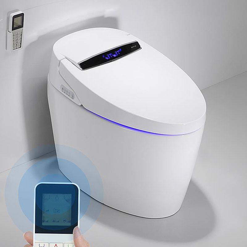 Contemporary White Floor Standing Bidet with Heated Seat and Remote Control Included Clearhalo 'Bathroom Remodel & Bathroom Fixtures' 'Bidets' 'Home Improvement' 'home_improvement' 'home_improvement_bidets' 'Toilets & Bidets' 1200x1200_58fb169a-0989-4765-a7ca-e22efc5df6ea