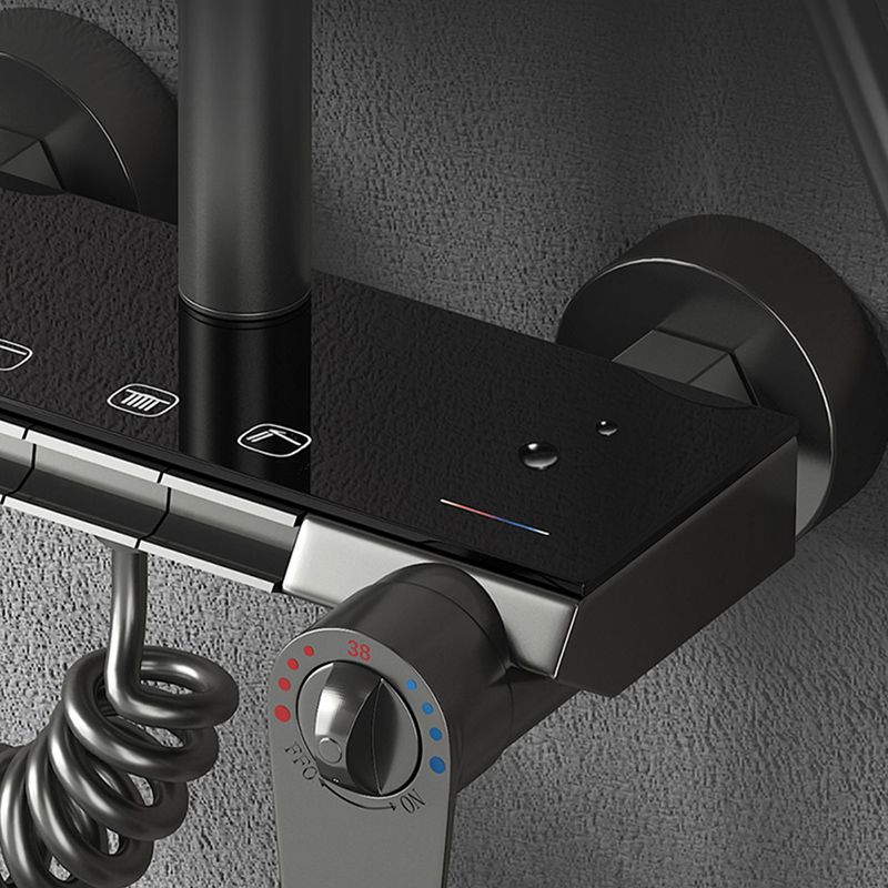 Modern Brass Shower Faucet Valve Included Wall Mounted Shower Combo Clearhalo 'Bathroom Remodel & Bathroom Fixtures' 'Home Improvement' 'home_improvement' 'home_improvement_shower_faucets' 'Shower Faucets & Systems' 'shower_faucets' 'Showers & Bathtubs Plumbing' 'Showers & Bathtubs' 1200x1200_59062dbb-c136-4153-9834-cf8c0f768587