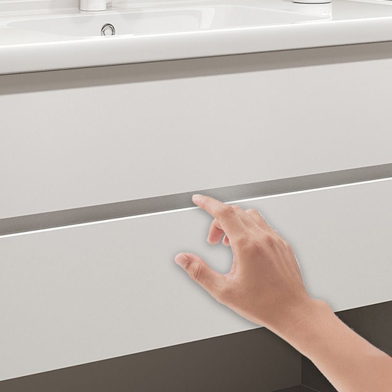 Drawers Vanity Set White Wood Rectangle Single Sink Wall Mount Bath Vanity with Mirror Clearhalo 'Bathroom Remodel & Bathroom Fixtures' 'Bathroom Vanities' 'bathroom_vanities' 'Home Improvement' 'home_improvement' 'home_improvement_bathroom_vanities' 1200x1200_59077ea1-d87d-4be0-893c-d64f3de90bbd