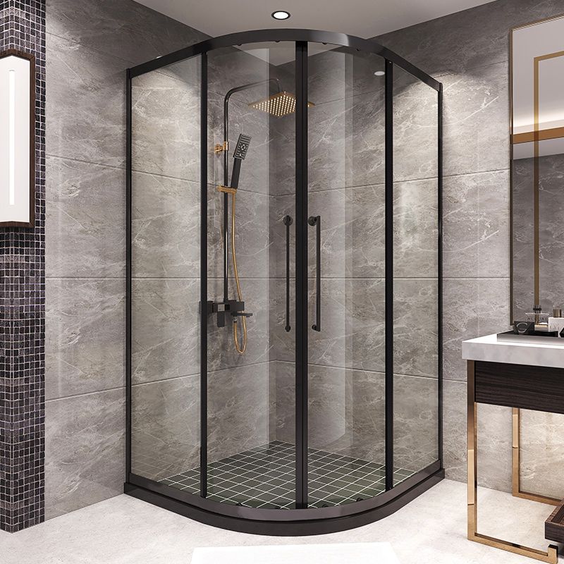 Round Shower Enclosure Double Sliding Door Tempered Glass Shower Room Clearhalo 'Bathroom Remodel & Bathroom Fixtures' 'Home Improvement' 'home_improvement' 'home_improvement_shower_stalls_enclosures' 'Shower Stalls & Enclosures' 'shower_stalls_enclosures' 'Showers & Bathtubs' 1200x1200_5909cf4a-d65d-414e-8de1-f61db04b07d1