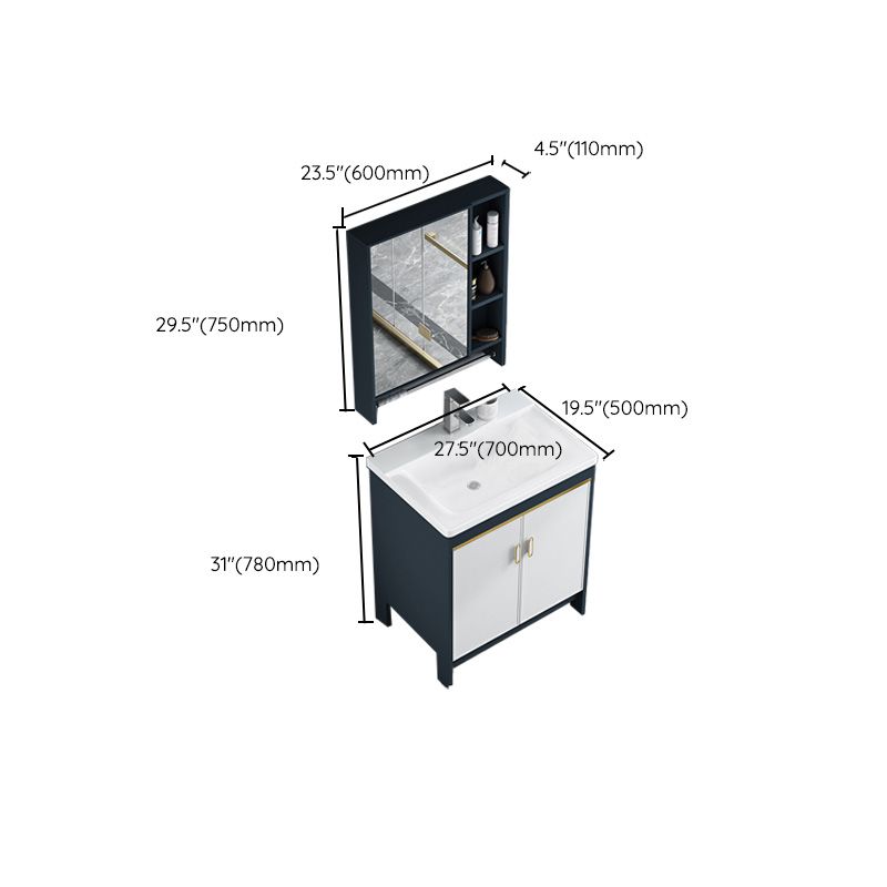 Glam Bathroom Vanity Single Ceramic Top Rectangular Bath Vanity Clearhalo 'Bathroom Remodel & Bathroom Fixtures' 'Bathroom Vanities' 'bathroom_vanities' 'Home Improvement' 'home_improvement' 'home_improvement_bathroom_vanities' 1200x1200_5922aa7b-f6e1-4f6e-bf70-2086686af7d8