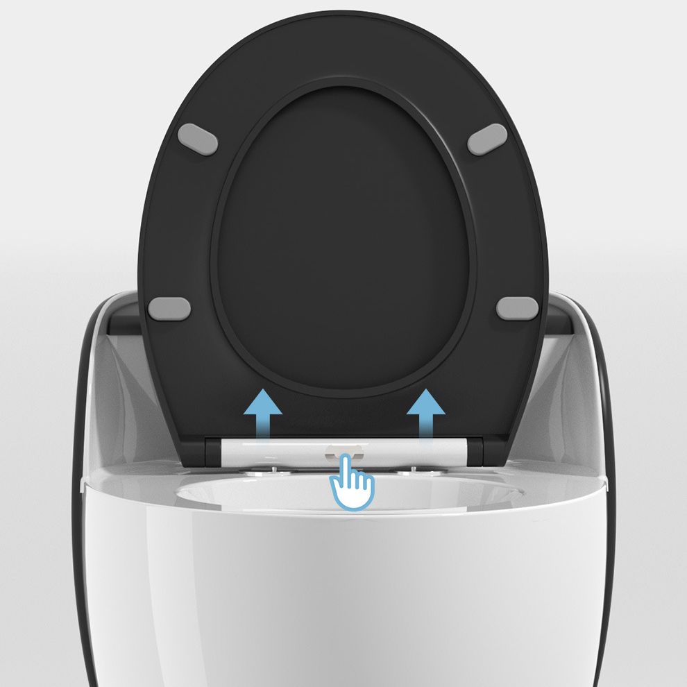 Modern Flush Toilet Ceramic Round-Front One-Piece Toilet with Slow Close Seat Clearhalo 'Bathroom Remodel & Bathroom Fixtures' 'Home Improvement' 'home_improvement' 'home_improvement_toilets' 'Toilets & Bidets' 'Toilets' 1200x1200_5924f146-14fd-4df0-859b-2e9391460004
